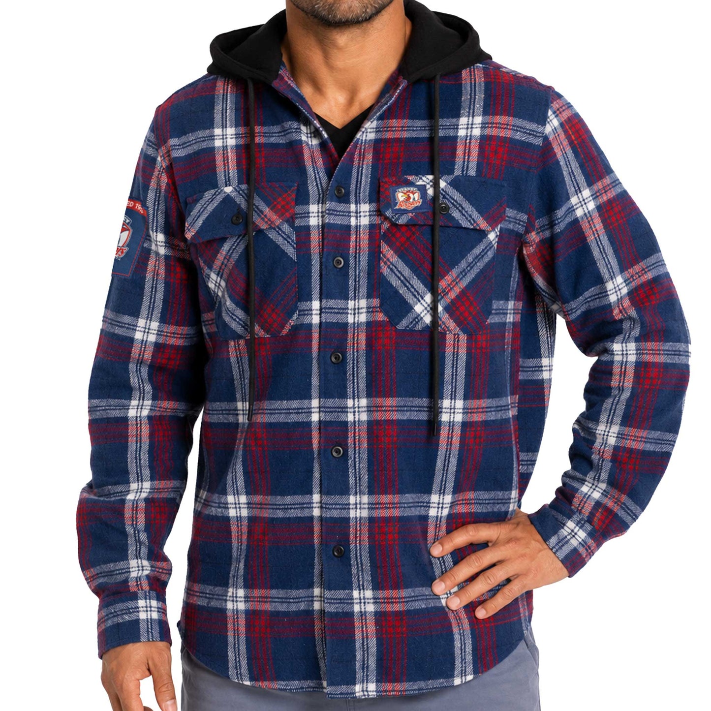 Sydney Roosters Hooded Flannel Shirt
