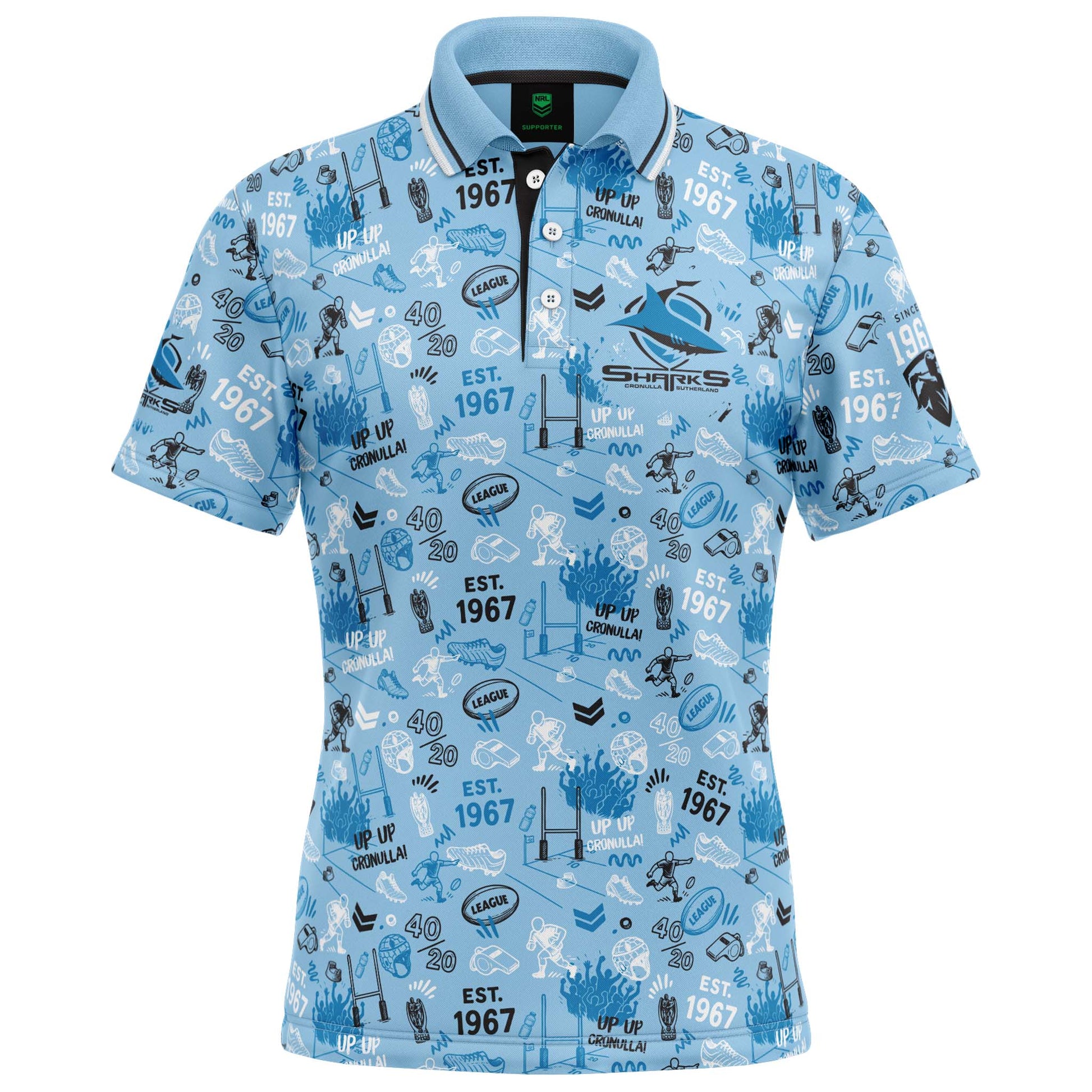 Cronulla-Sutherland Sharks Scrambler Golf Polo - View 1