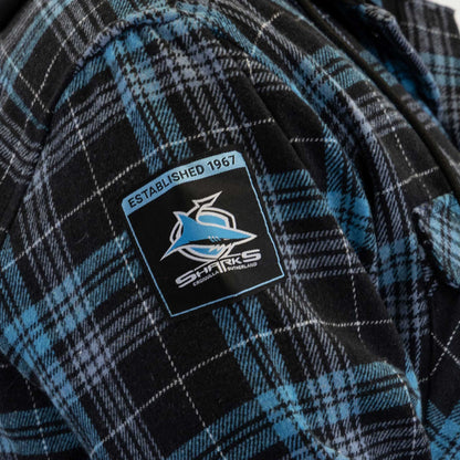 Cronulla-Sutherland Sharks Hooded Flannel Shirt - View 3