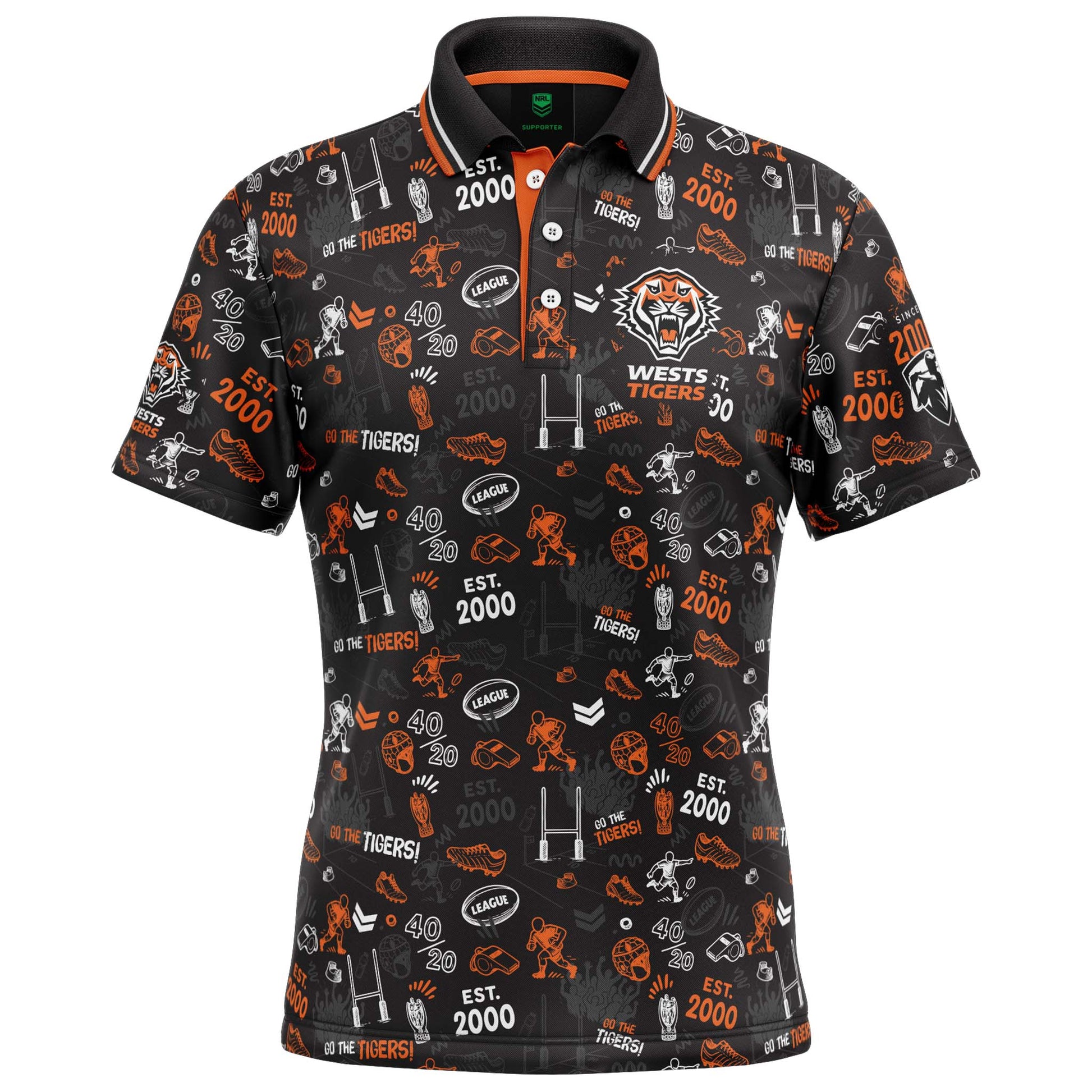 Wests Tigers Scrambler Golf Polo - View 1