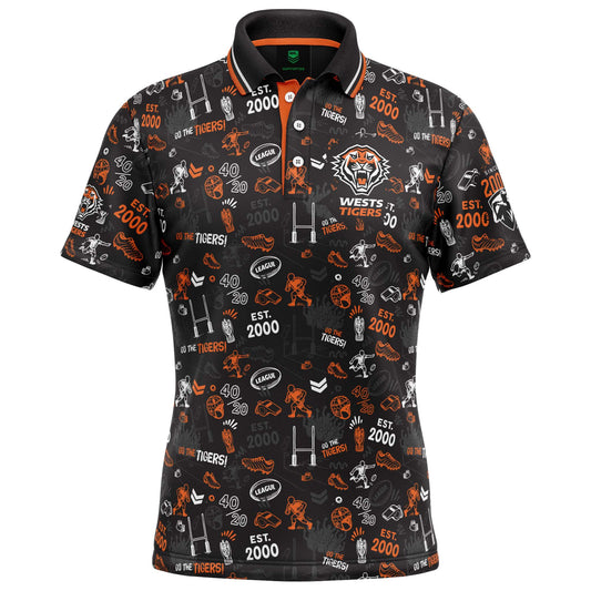 Wests Tigers Scrambler Golf Polo - View 1