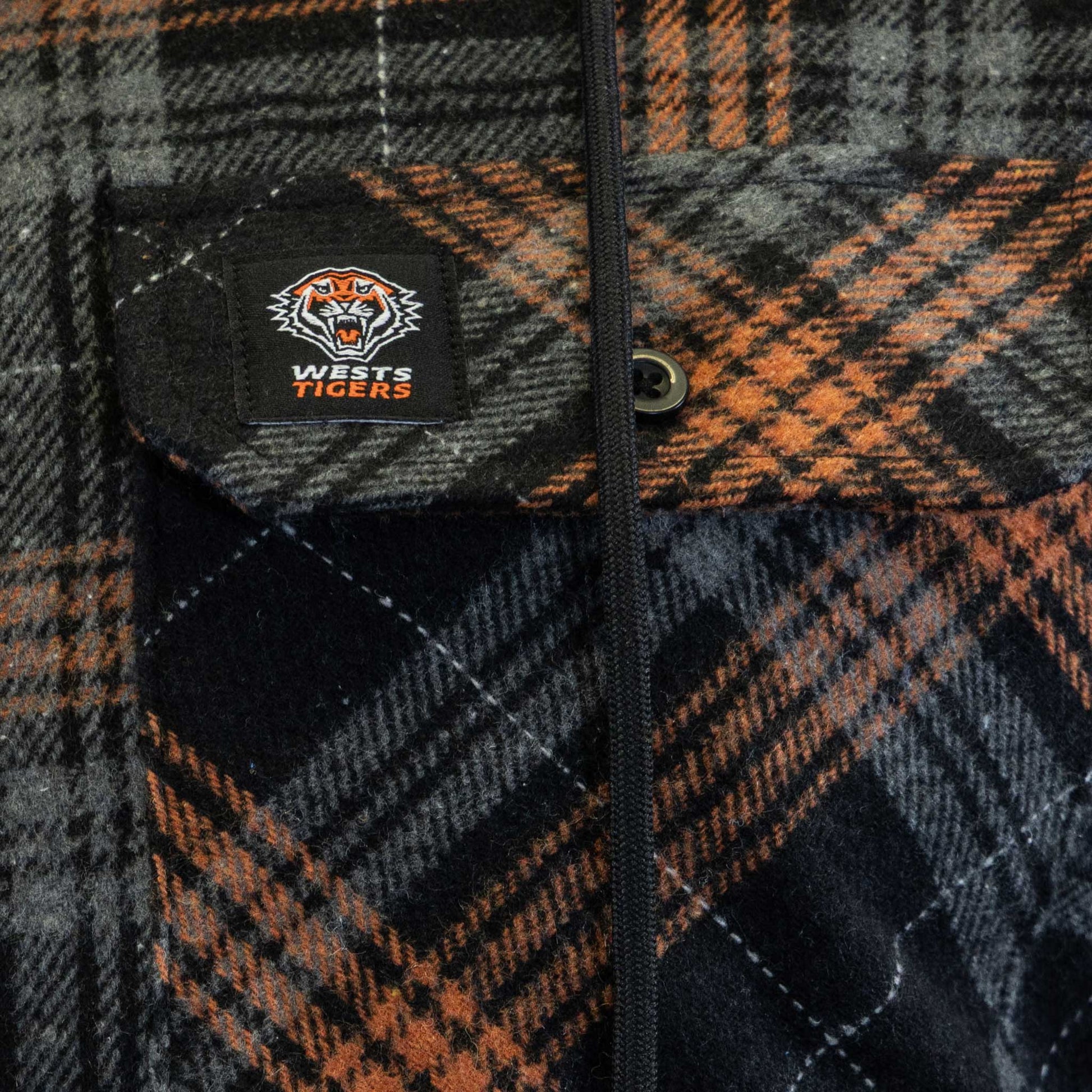 Wests Tigers Hooded Flannel Shirt - View 2