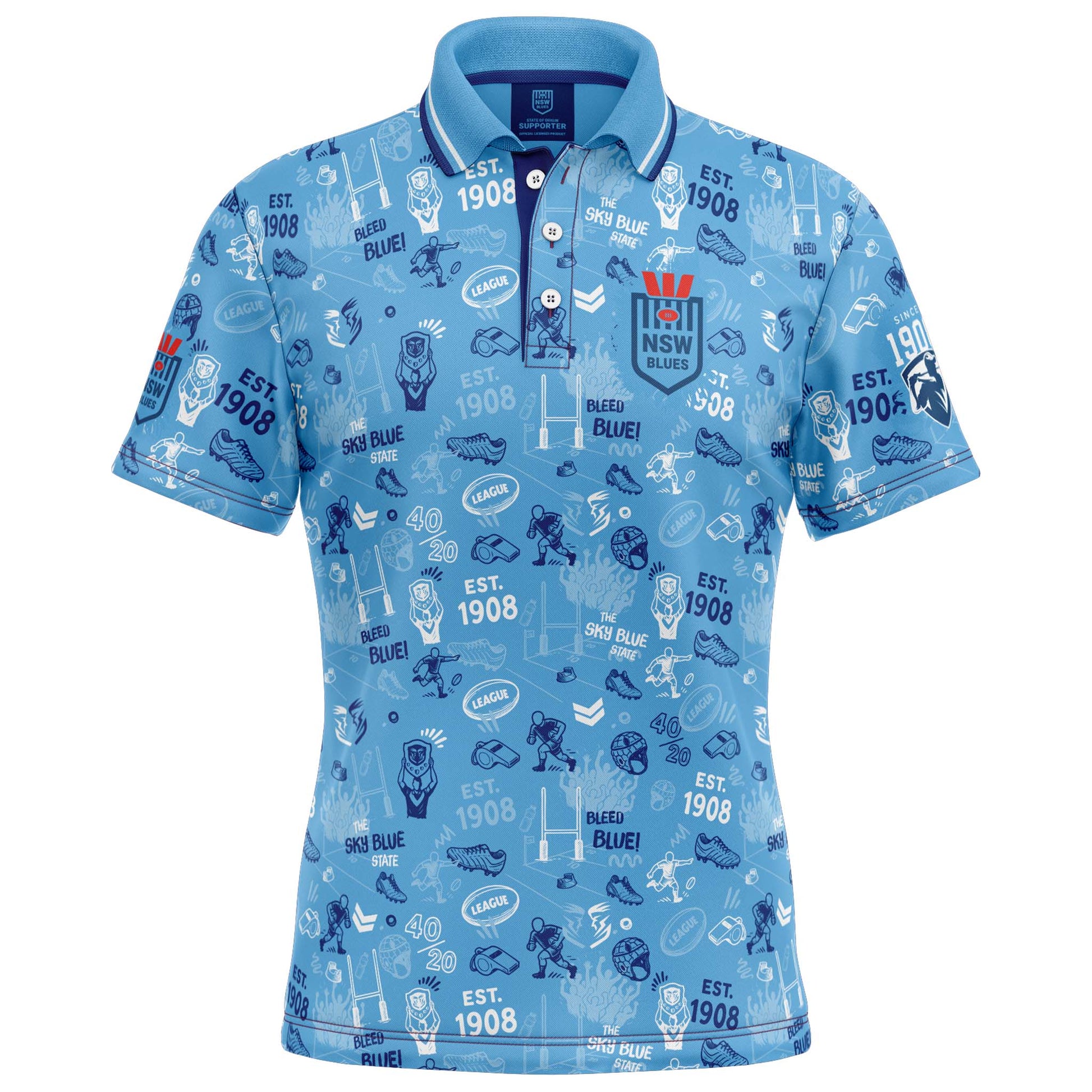 NSW Blues Mens Scrambler Golf Polo - View 1