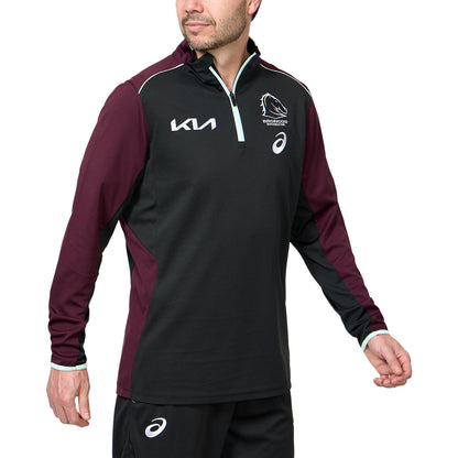 Brisbane Broncos 2025 Mens 1/4 Zip Warm Up Top - View 4