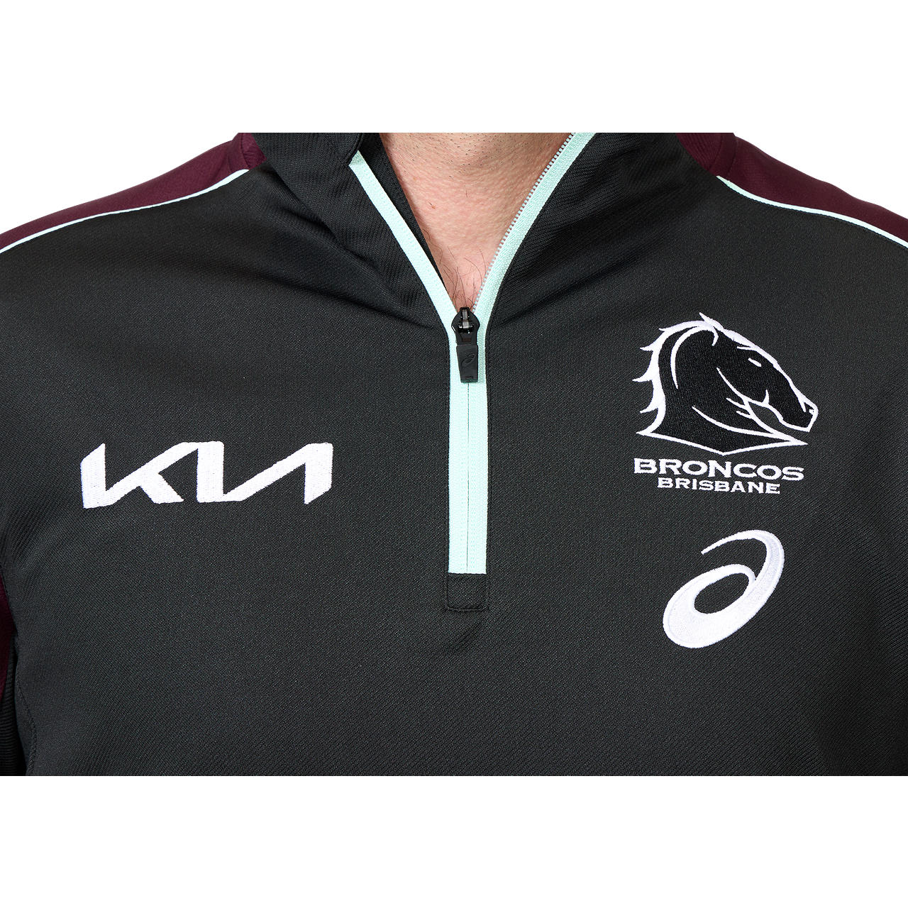 Brisbane Broncos 2025 Mens 1/4 Zip Warm Up Top