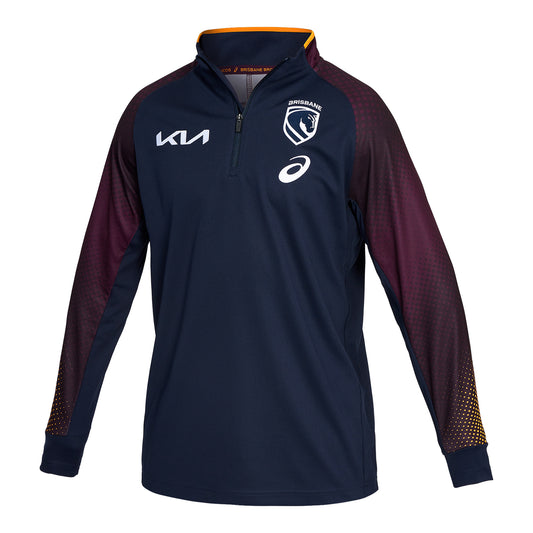 Brisbane Broncos Mens 2026 1/4 Zip Warm Up Top - View 1