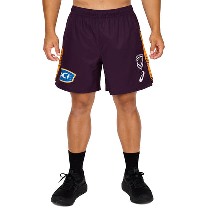 Brisbane Broncos Mens 2026 Training Shorts Maroon - View 4
