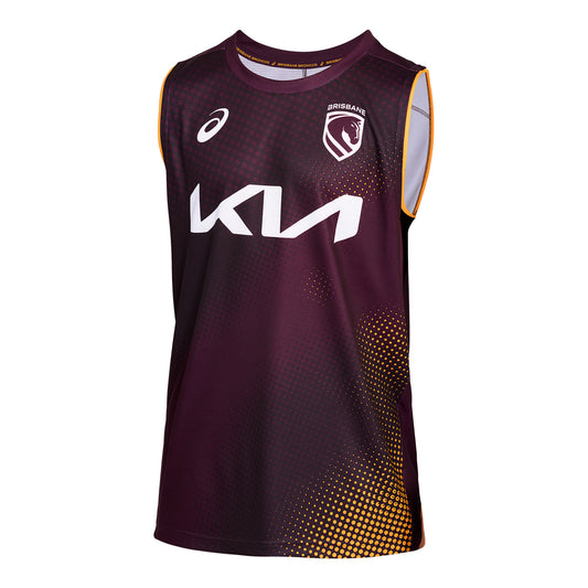 Brisbane Broncos Mens 2026 Training Singlet Maroon - View 1
