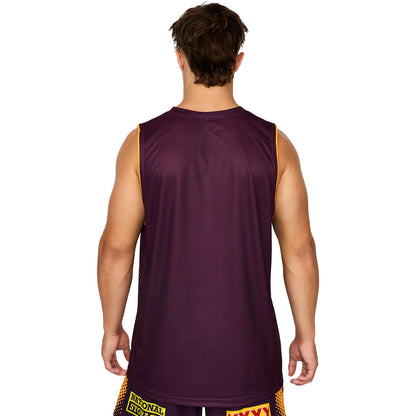 Brisbane Broncos Mens 2026 Training Singlet Maroon - View 6