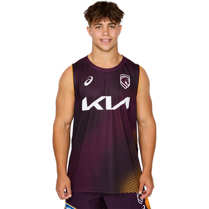 Brisbane Broncos Mens 2026 Training Singlet Maroon - View 3
