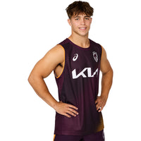 Brisbane Broncos Mens 2026 Training Singlet Maroon