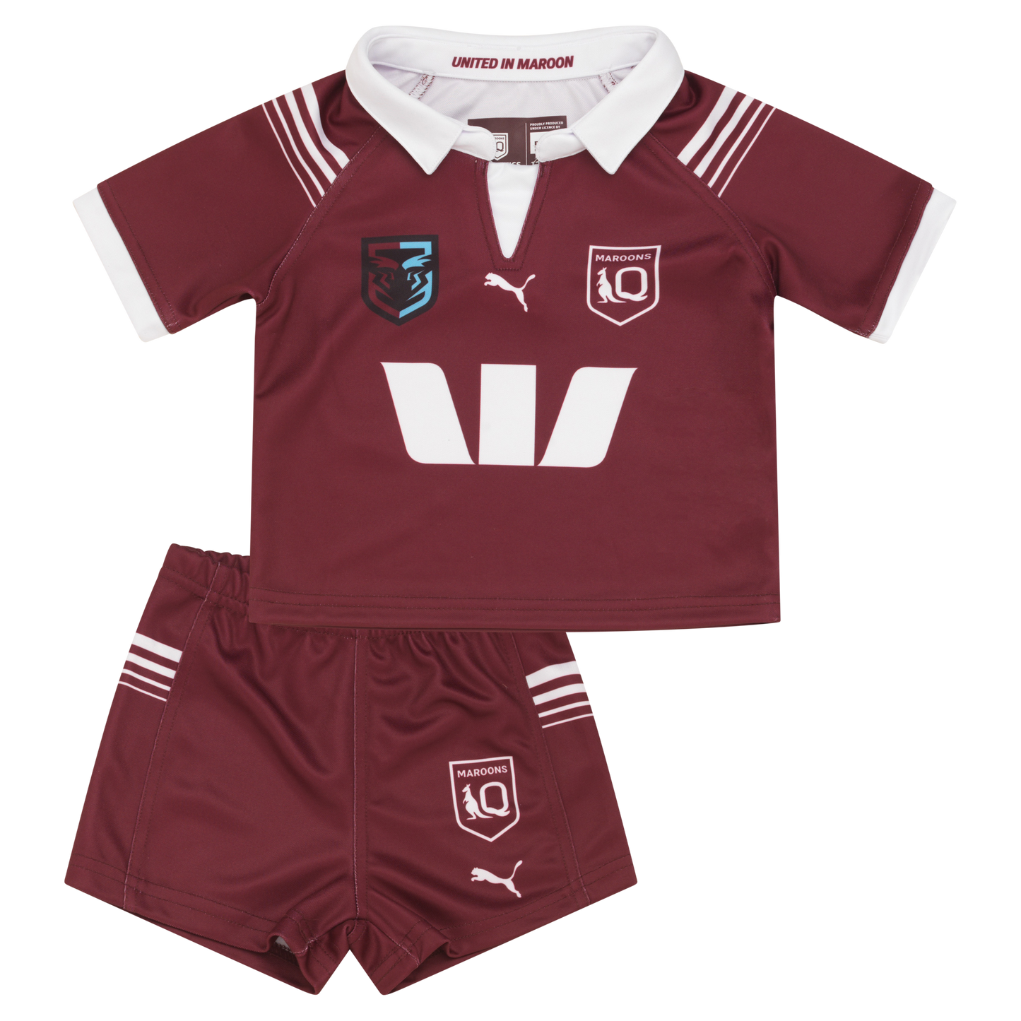 QLD Maroons 2024 Infant Replica Home Jersey and Short Set