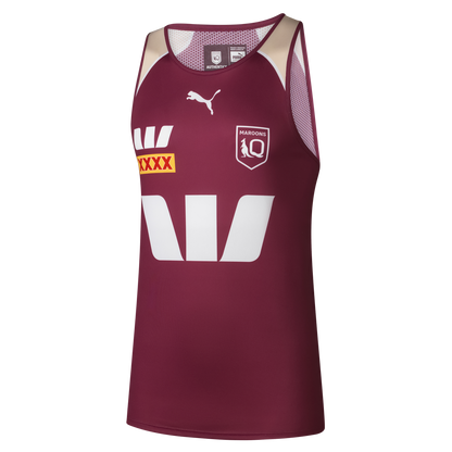 QLD Maroons Mens 2026 Singlet Burgandy - View 1