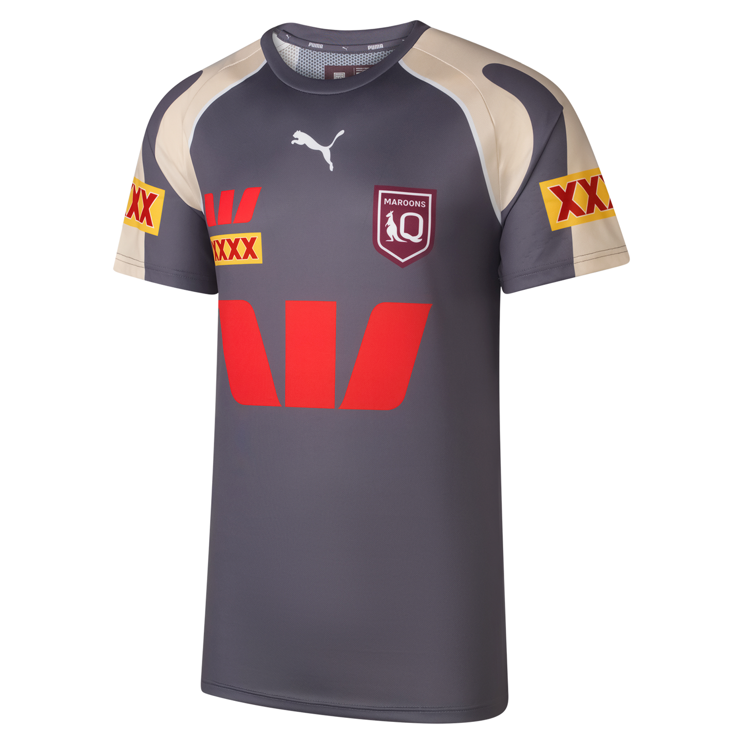 QLD Maroons Mens 2026 Training Tee Gray