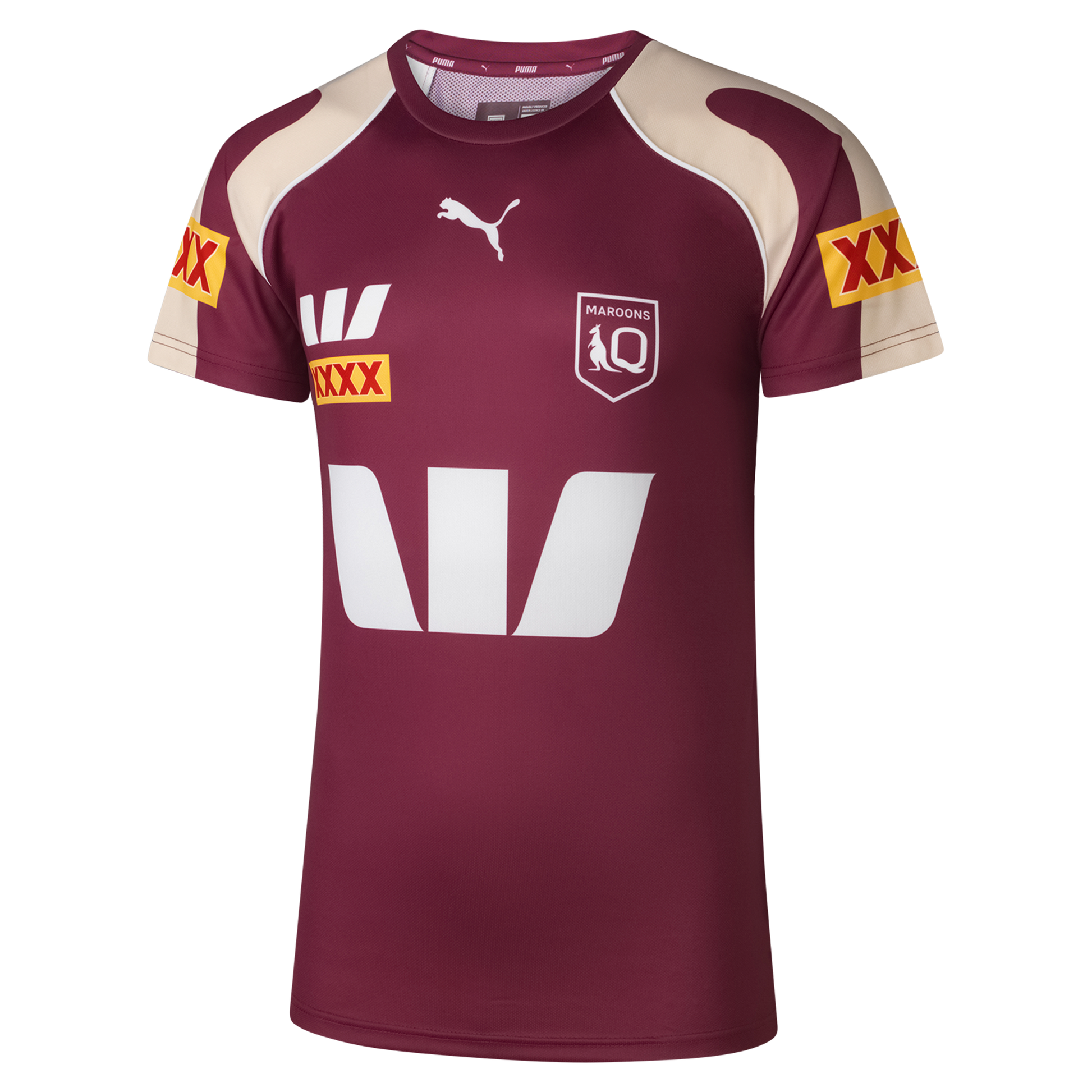 QLD Maroons Mens 2026 Training Tee Burgundy - View 1