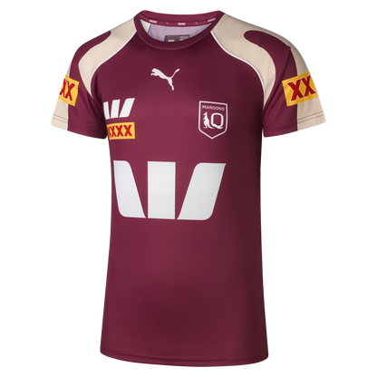 QLD Maroons Mens 2026 Training Tee Burgundy - View 1