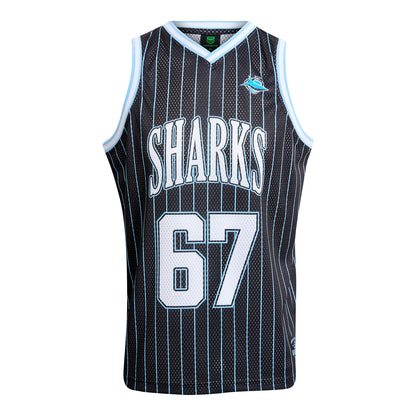 Cronulla-Sutherland Sharks Adult Basketball Singlet - View 1