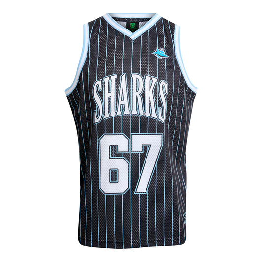 Cronulla-Sutherland Sharks Adult Basketball Singlet - View 1