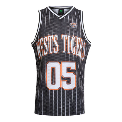 Wests Tigers Adult Basketball Singlet - View 1
