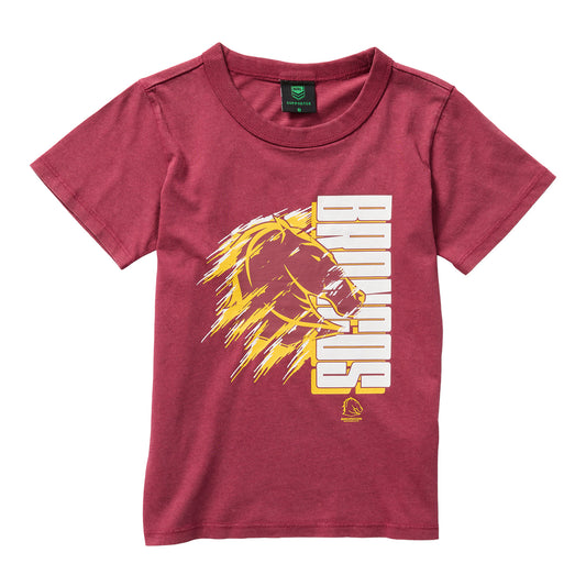 Brisbane Broncos Youth Washed Shred T-Shirt - View 1