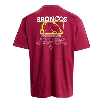 Brisbane Broncos Adult Heavy Weight Clip T-Shirt - View 1