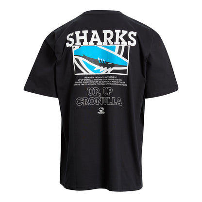 Cronulla-Sutherland Sharks Adult Heavy Weight Clip T-Shirt - View 1