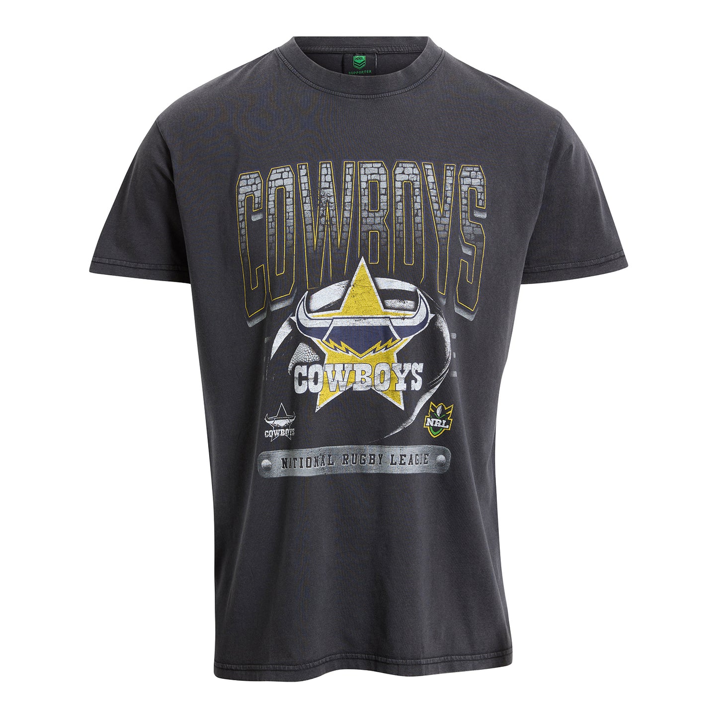 North Queensland Cowboys Adult Washed Vintage T-Shirt