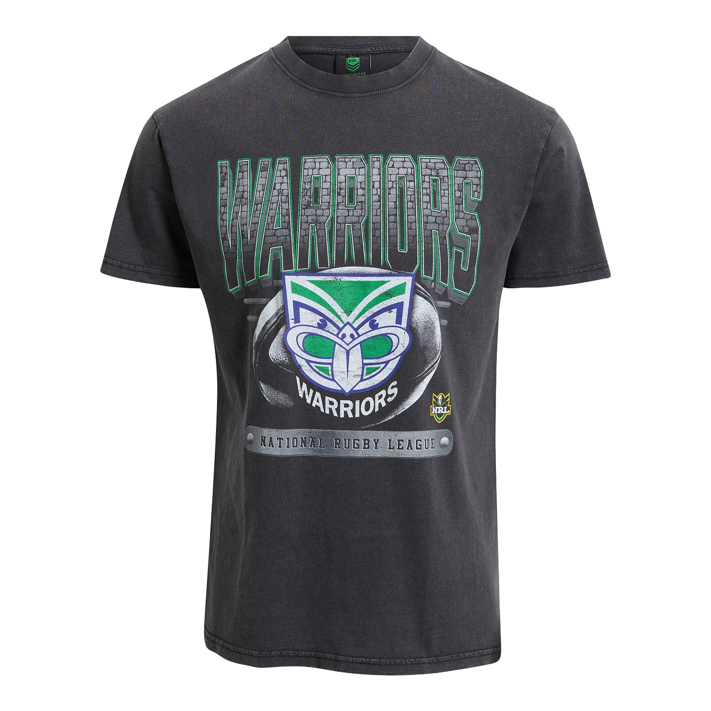 New Zealand Warriors Adult Washed Vintage T-Shirt