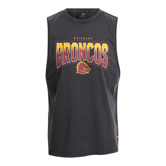 Brisbane Broncos Adult Washed Muscle Tank - View 1