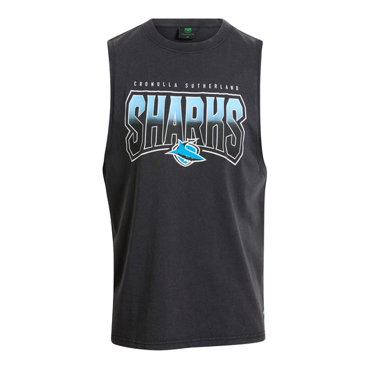 Cronulla-Sutherland Sharks Adult Washed Muscle Tank - View 1