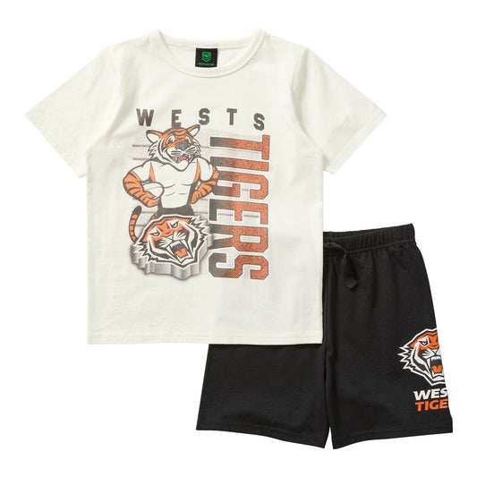 Wests Tigers Youth 90 S Stack Pyjama Set - View 1