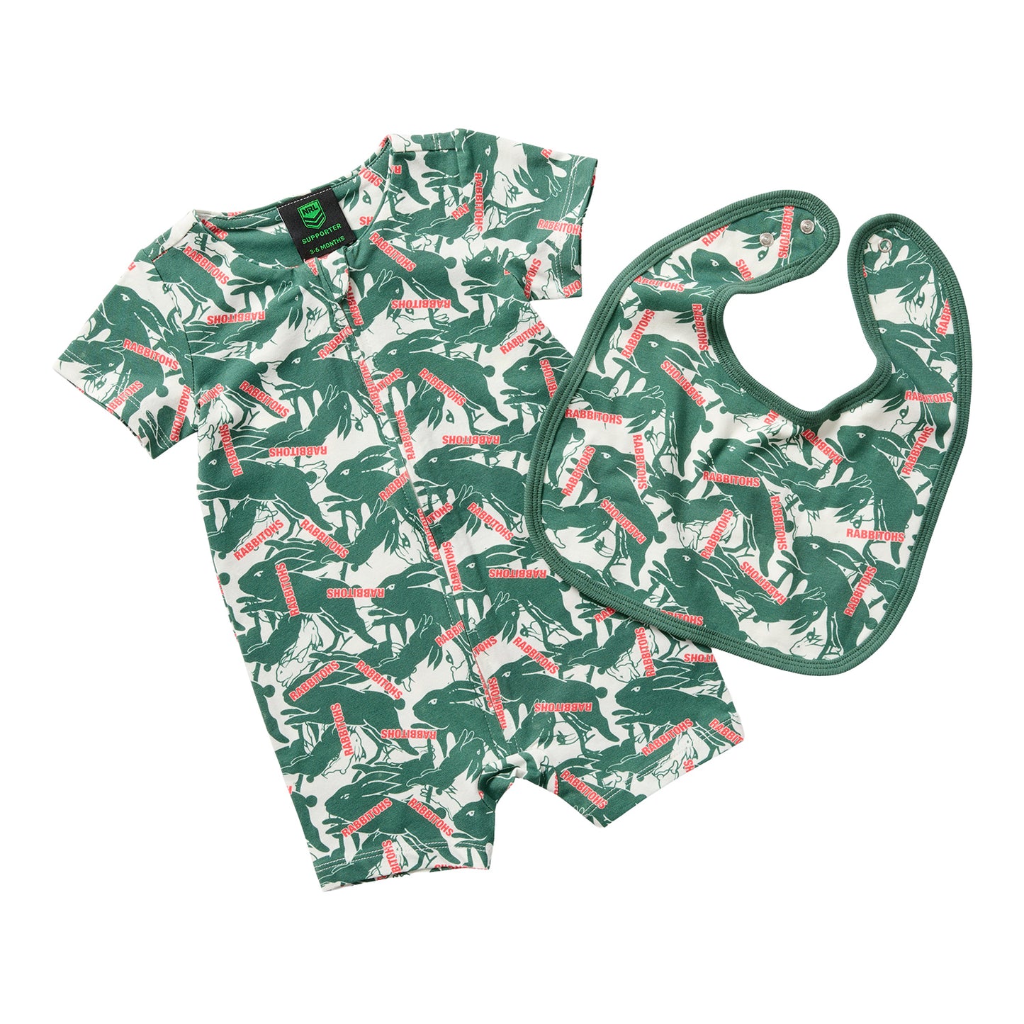 South Sydney Rabbitohs Baby Romper & Bib Pack