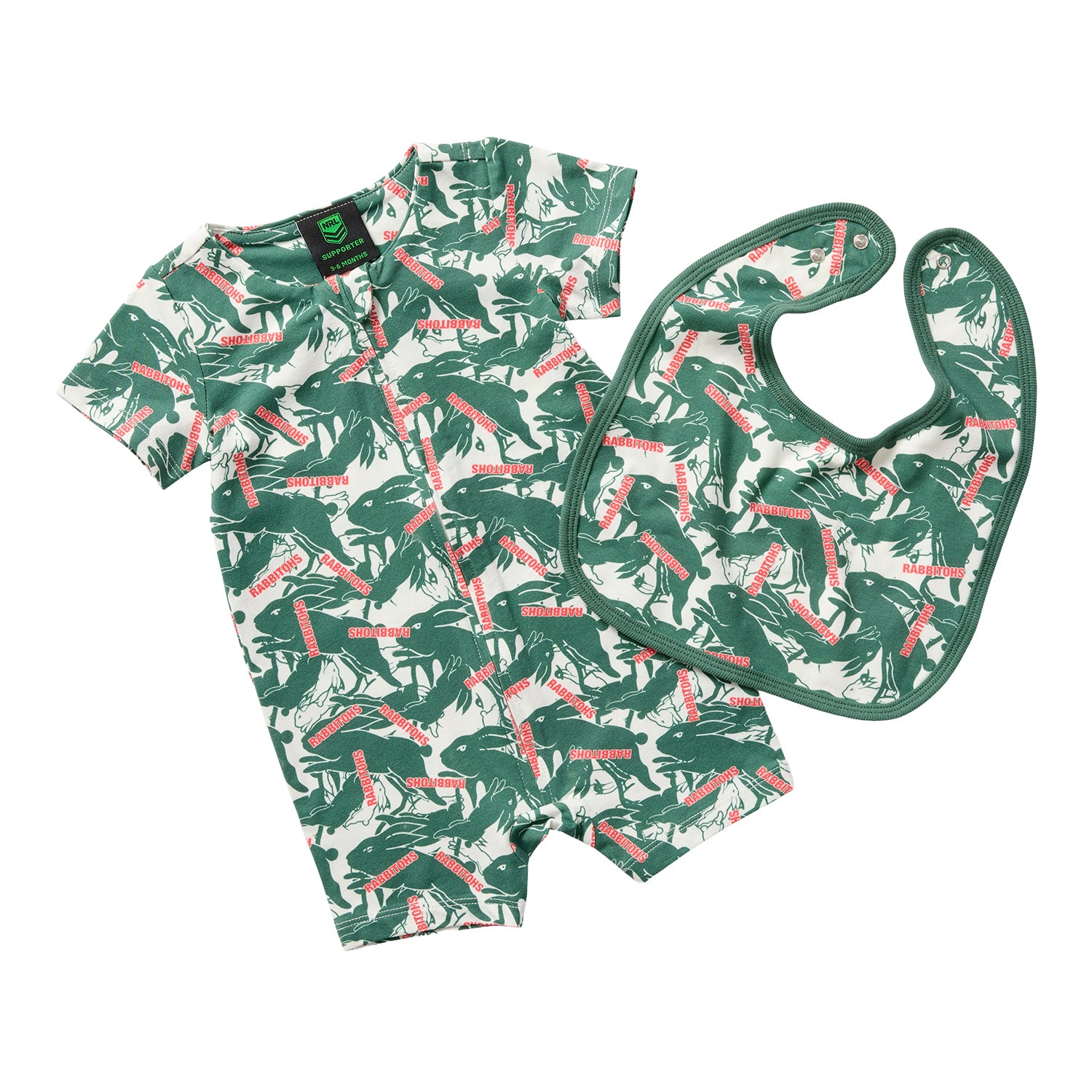 South Sydney Rabbitohs Baby Romper & Bib Pack - View 1
