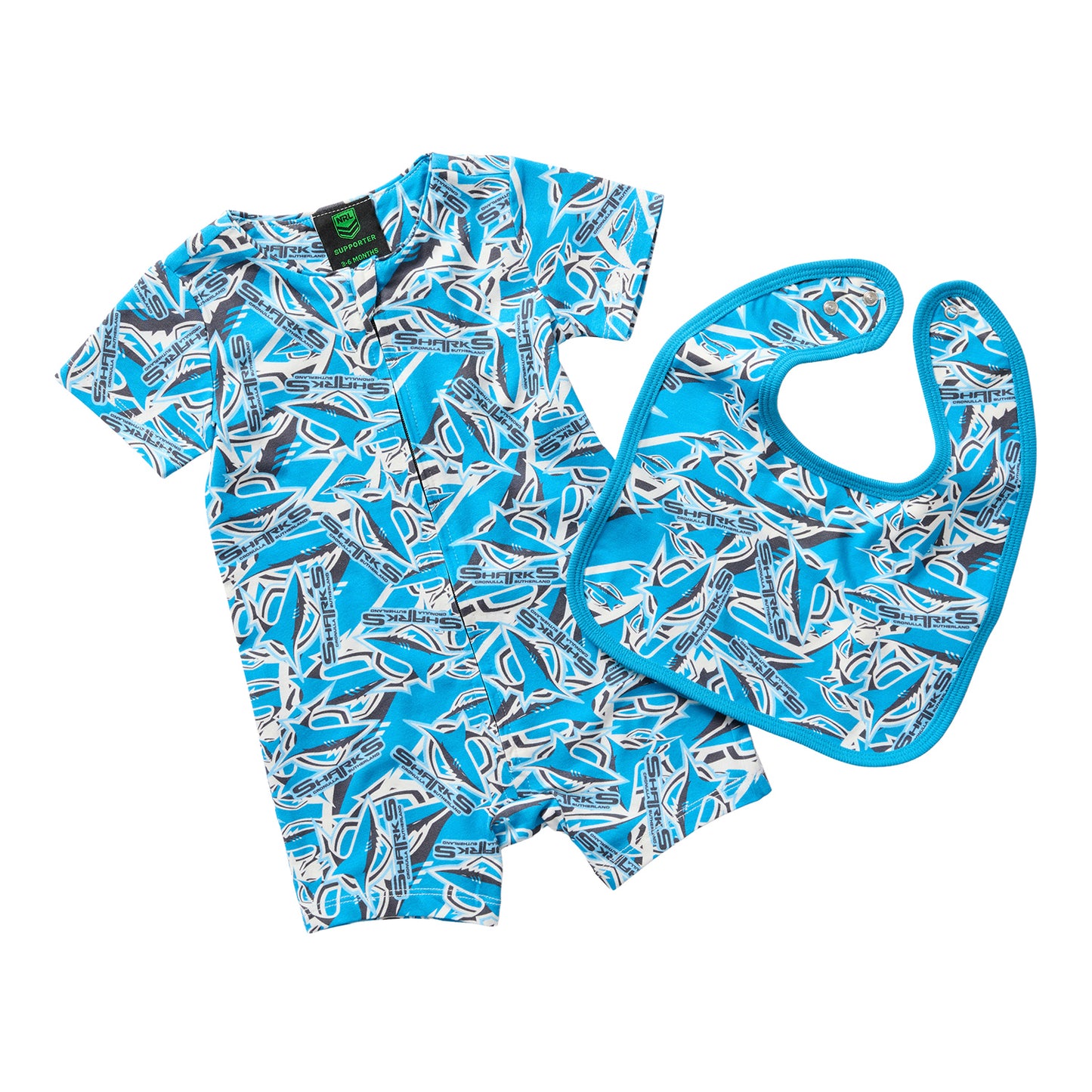 Cronulla-Sutherland Sharks Baby Romper & Bib Pack