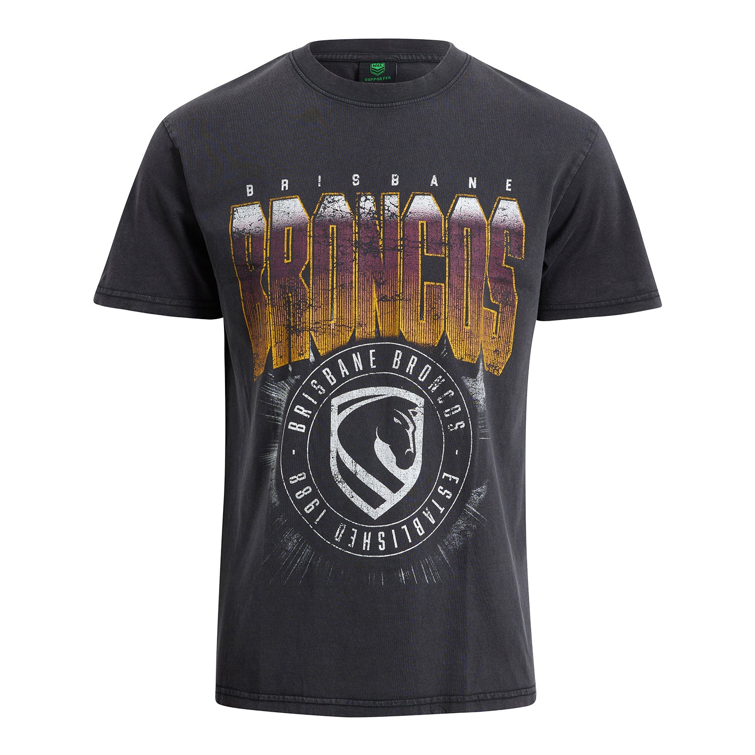 Brisbane Broncos Mens Washed T Shirt - View 1