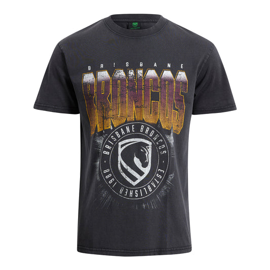 Brisbane Broncos Mens Washed T Shirt - View 1