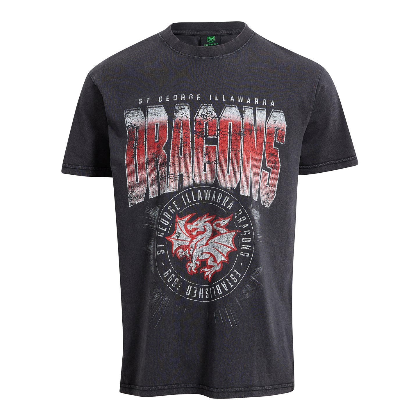 St George Illawarra Dragons Mens Washed T Shirt