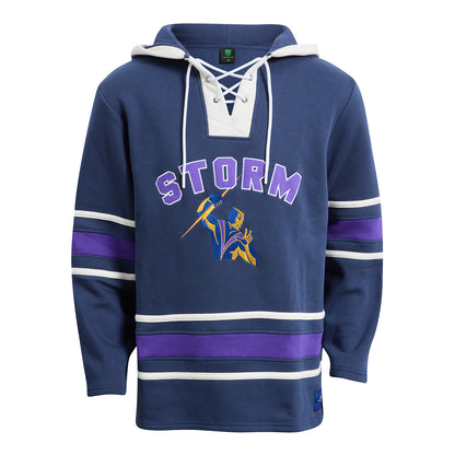 Melbourne Storm Mens Hockey Lace Up Hoodie - View 1