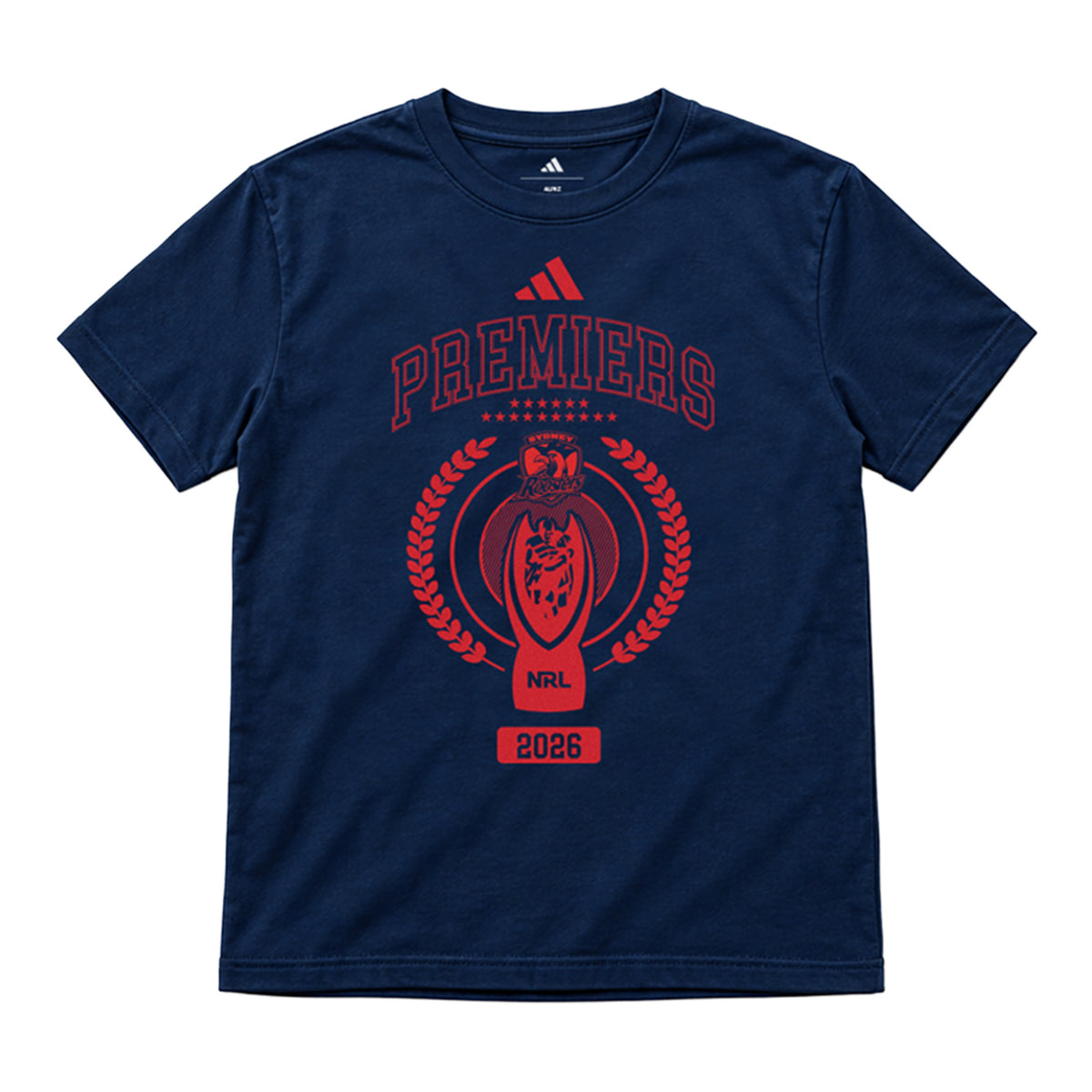 Sydney Roosters Youth 2026 Adidas Premiership Tee - Pre-Order