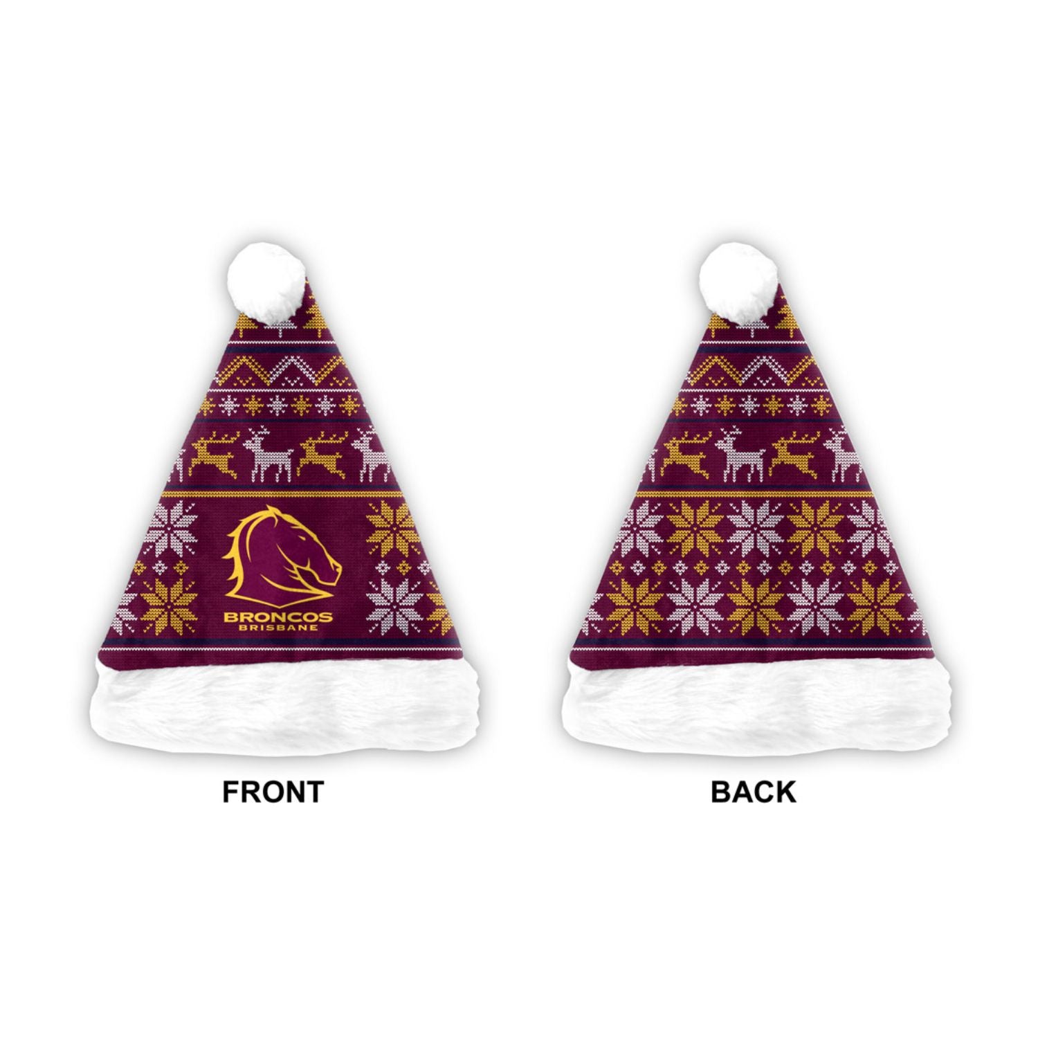 Brisbane Broncos Santa Hat - View 1