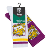 Brisbane Broncos Retro Sneaker Sock 2 Pack