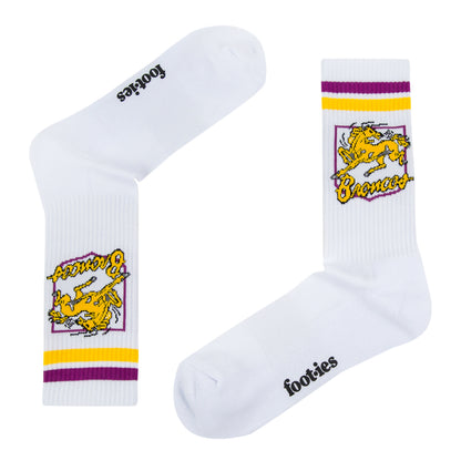 Brisbane Broncos Retro Sneaker Sock 2 Pack - View 3