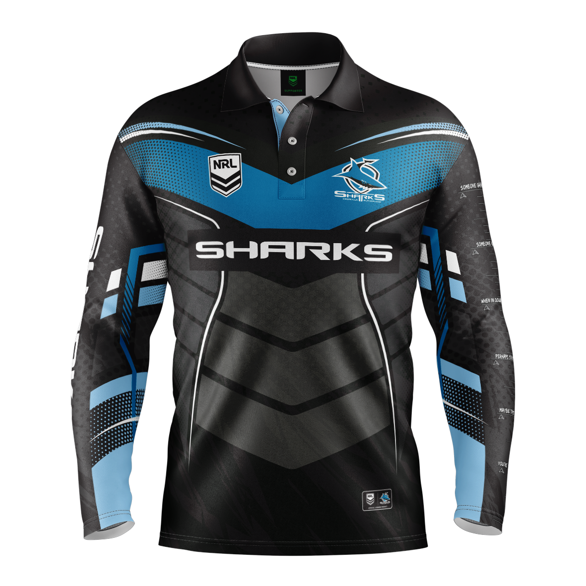 Sharks Cyber Fishing Shirt Mens