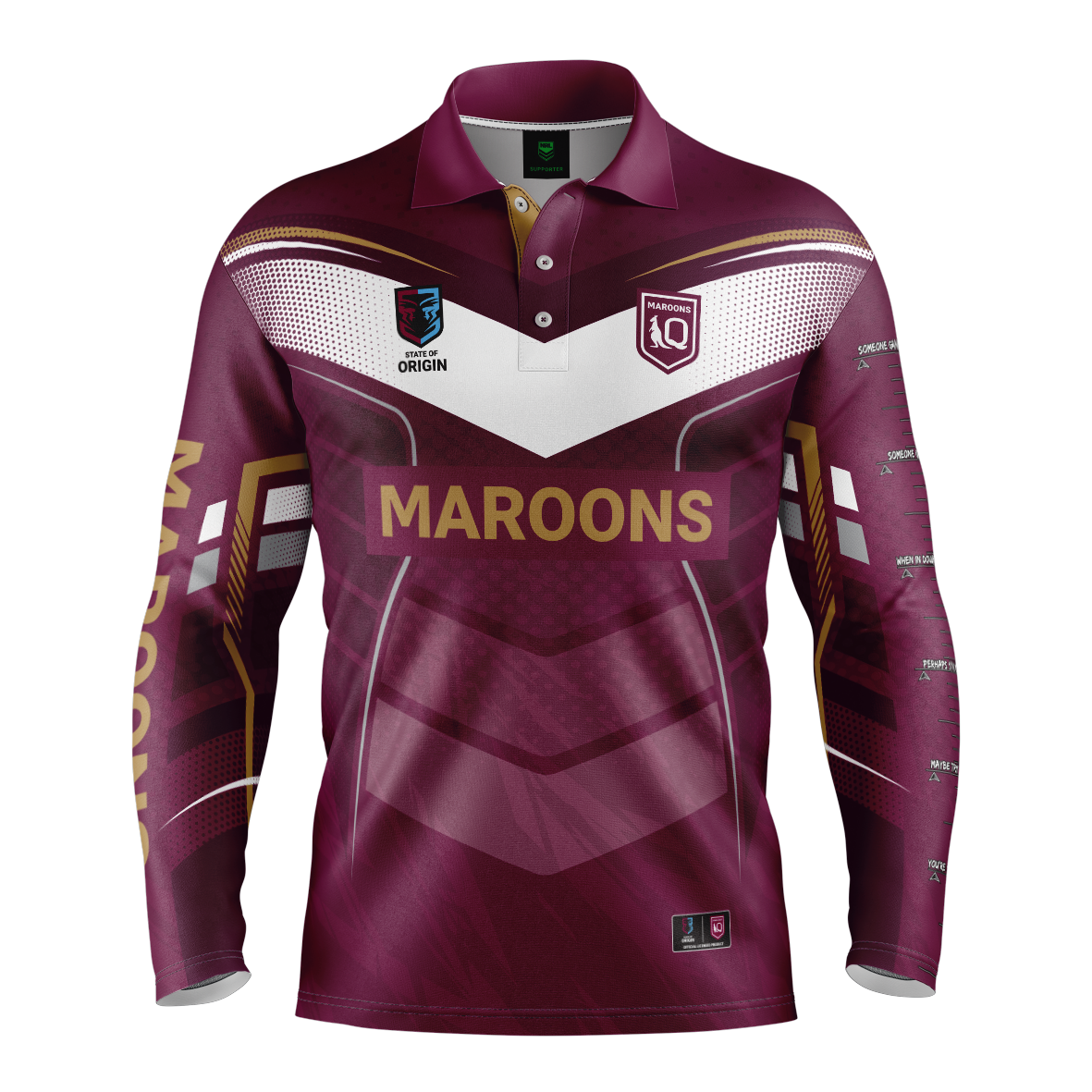 QLD Maroons Mens Cyber Fishing Shirt