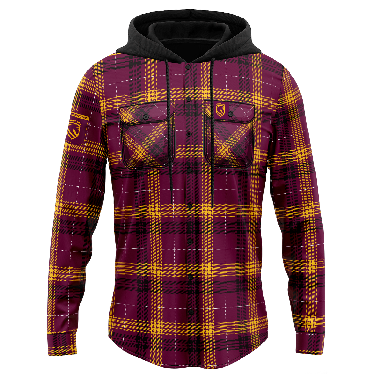 Brisbane Broncos Hooded Flannel Shirt