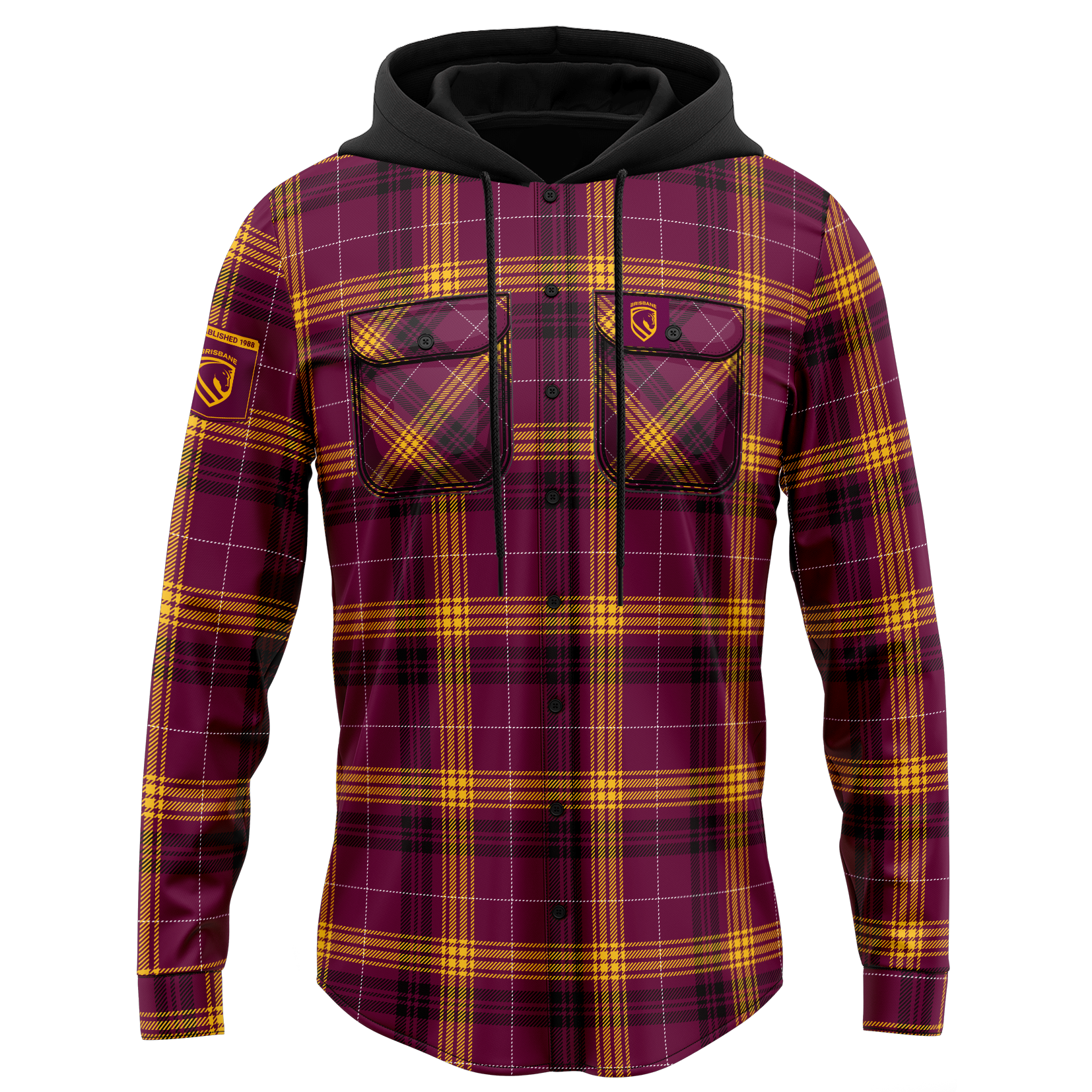 Brisbane Broncos Hooded Flannel Shirt - View 4