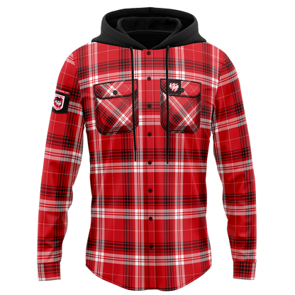 St George Illawarra Dragons Hooded Flannel Shirt - View 4