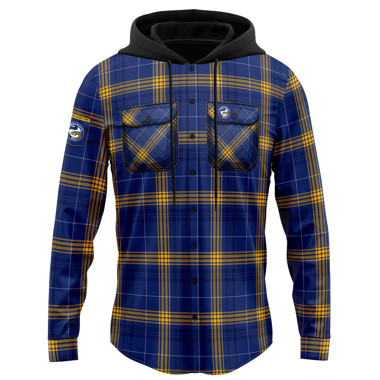 Parramatta Eels Hooded Flannel Shirt - View 4