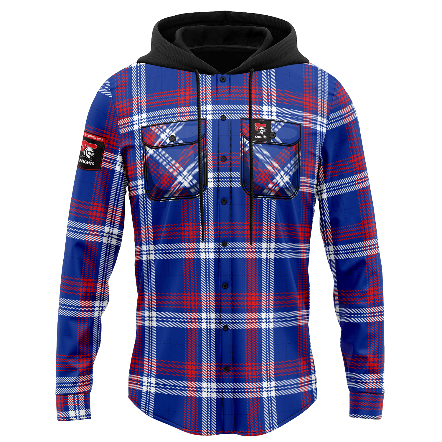 Newcastle Knights Hooded Flannel Shirt - View 4