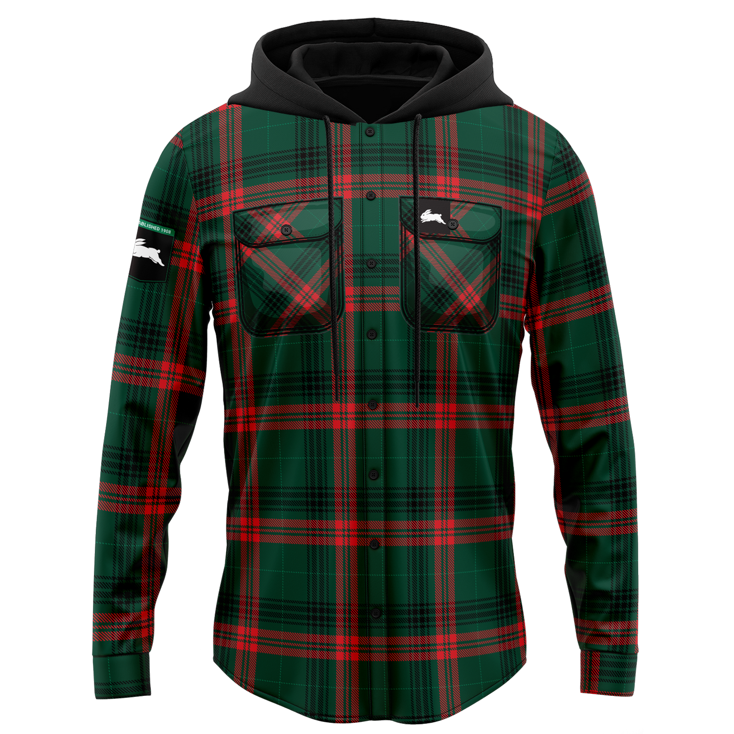 South Sydney Rabbitohs Hooded Flannel Shirt